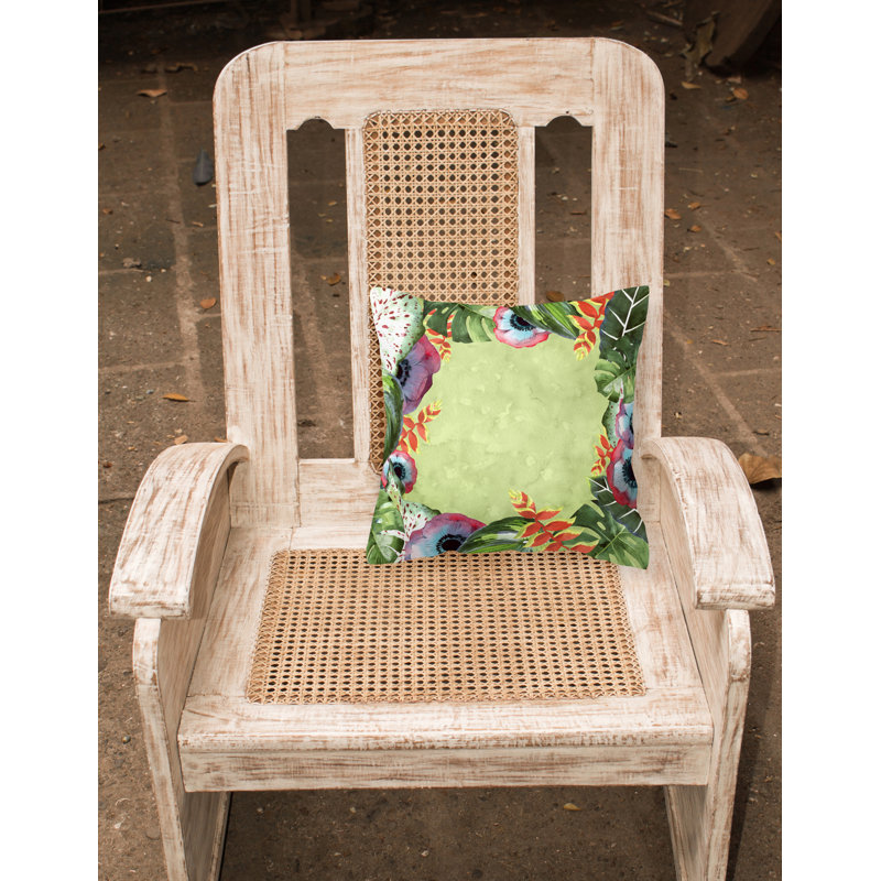 Coussin décoratif intérieur/extérieur tropical, 18 po x 18 po