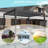 Patio Pergola Aluminum Metal Frame Freestanding Pergola with Louvered Roof for Outdoor-104989207-104989210