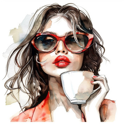 Chic Golden Profile Wrapped Canvas Wall Art