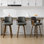 Tabouret de bar et de comptoir pivotant rembourré avec accoudoirs