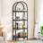 70.86" Tall 4-Tier Black Industrial Arched Open Bookshelf Storage Rack For Office, Bedroom, Kitchen