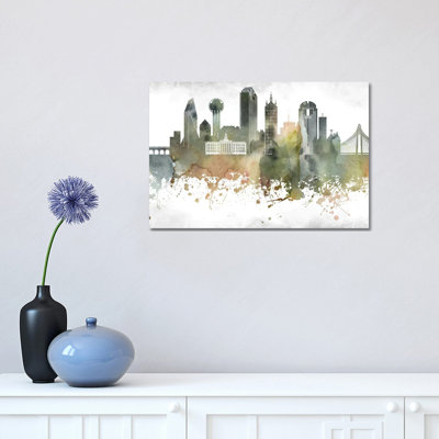 Dallas Skyline 1 Piece Wrapped Canvas Wall Art