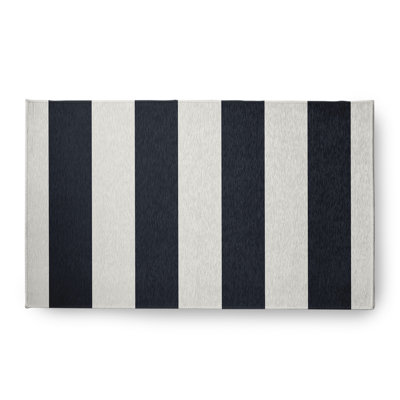 Lucene Striped Flatweave White/Navy Area Rug