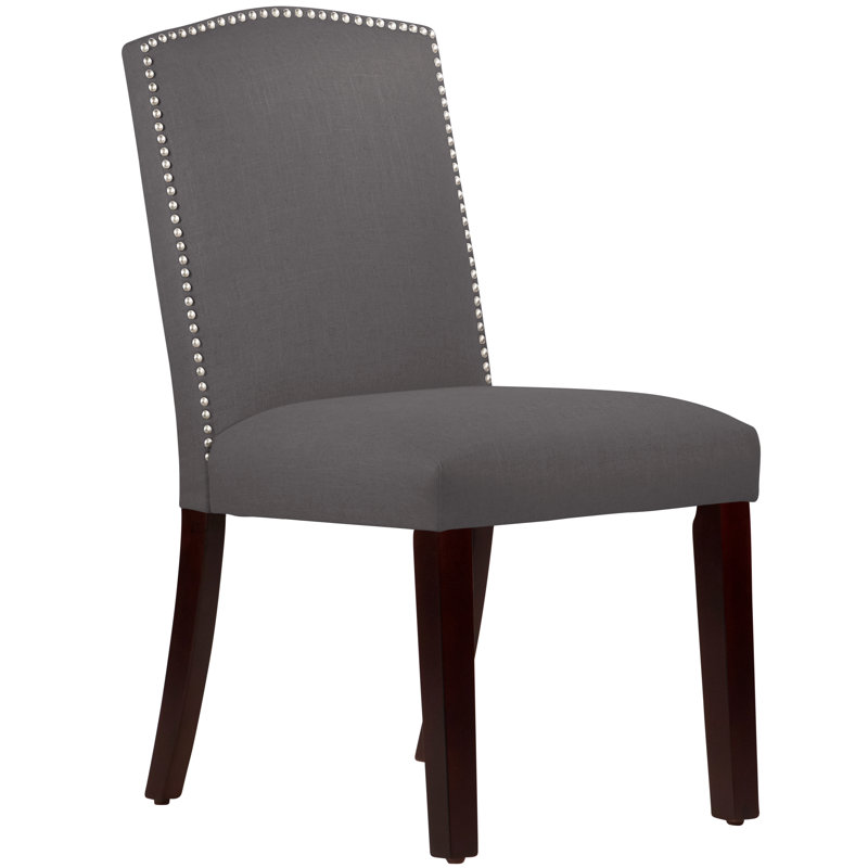 Nadia 20'' H Upholstered Dining Chair, Classic Slate Linen, Espresso