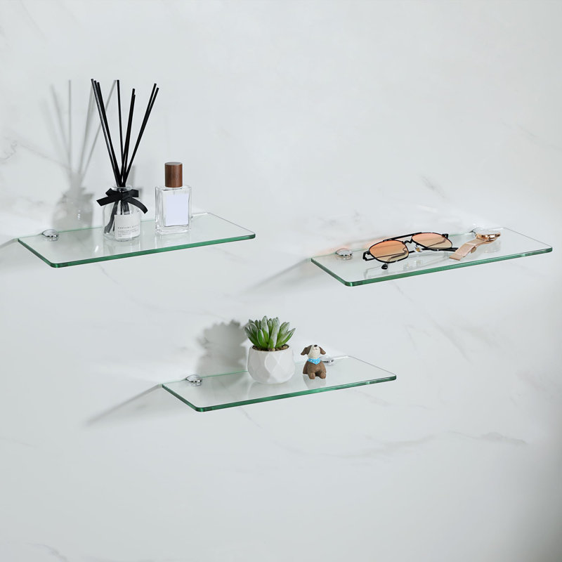Jernej 3 Piece Glass Floating Shelf