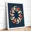 Koi Circle Japandi - Framed Print-520907094-520907092