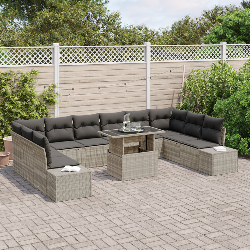344cm Wide Patio Sofa with Cushions