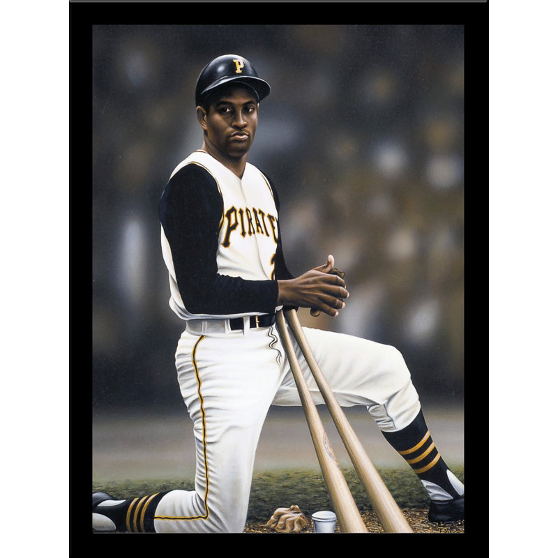 «Roberto Clemente on Deck», reproduction d'art par Darryl Vlasak, souvenirs encadrés, H 24 po x l 18 po x P 1 po