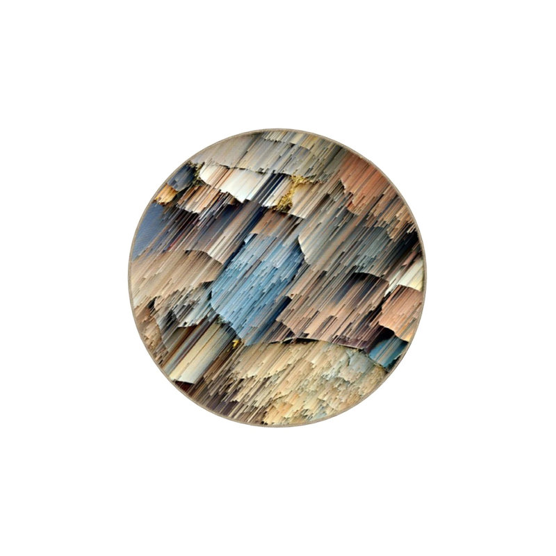 Creative Floating Blue Decorative Washable Carpet, Round 3'4"