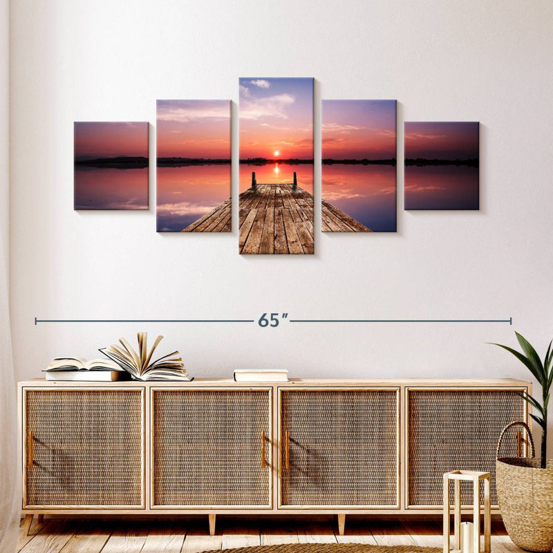 Coucher de soleil au lac Sunset, H 24 po x l 55 po