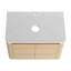 Meuble-lavabo mural de 107 cm avec lavabo en céramique artistique, 1 tablette de rangement et 45 poignées dissimulées. Expérience de salle de bain confortable. Matériau résistant aux égratignures et à l'eau pour les salles de bain.