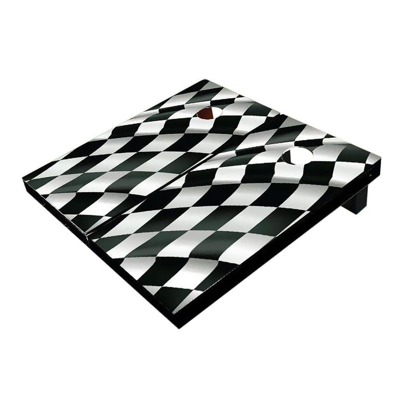 Planche à cornhole drapeau à damier, 2 pi x 4 pi