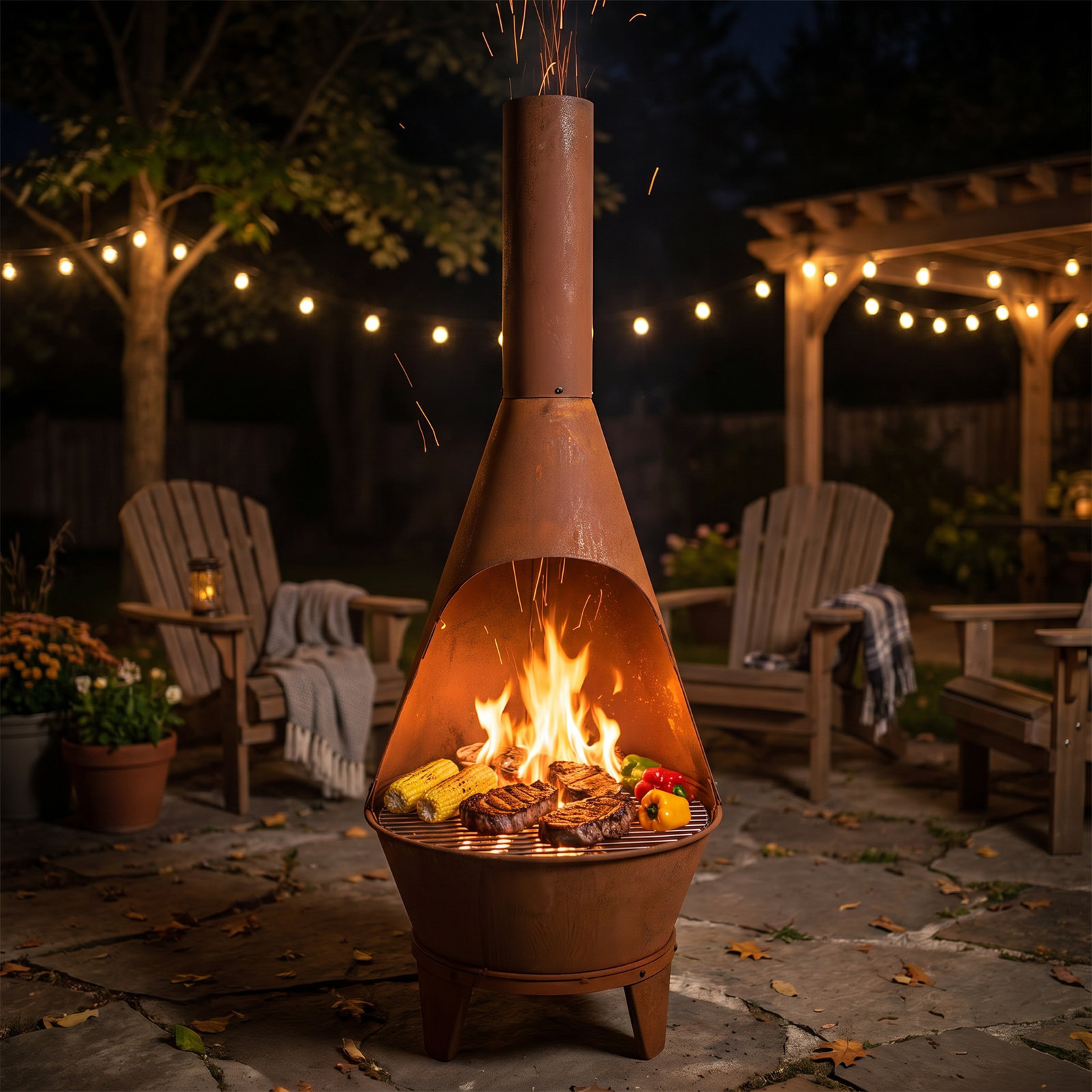 Barrow Tapered Chiminea, 58" H x 21.5" W x 21.5" D