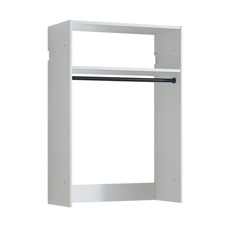 Devi White Wall Mounted Wood Closet System, White