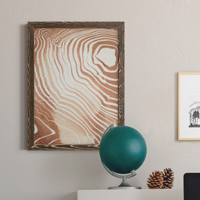 Suminagashi grain de bois II - Toile encadrée de qualité supérieure - prête à être accrochée