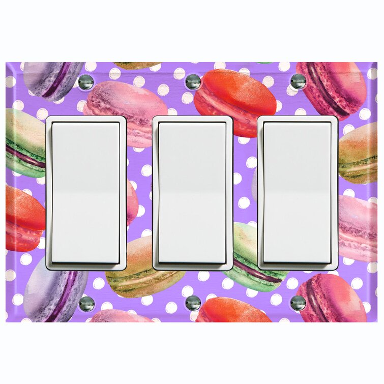 WorldAcc Metal Light Switch Plate Outlet Cover (Colourful Macaron Treat ...