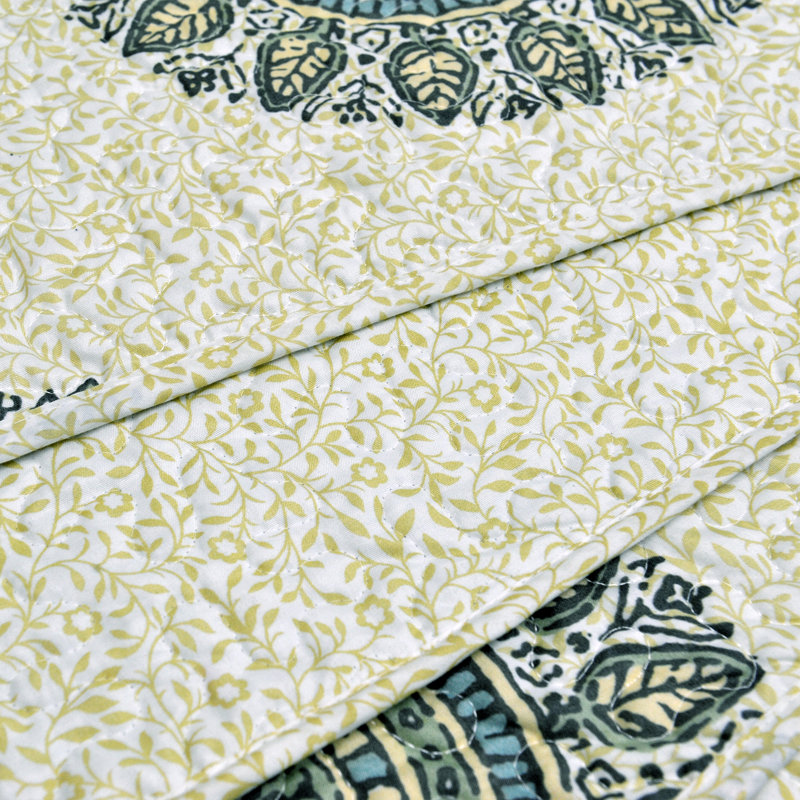 5 Piece Encore Microfiber Reversible Quilt Set, Queen Quilt + 2 Queen Shams