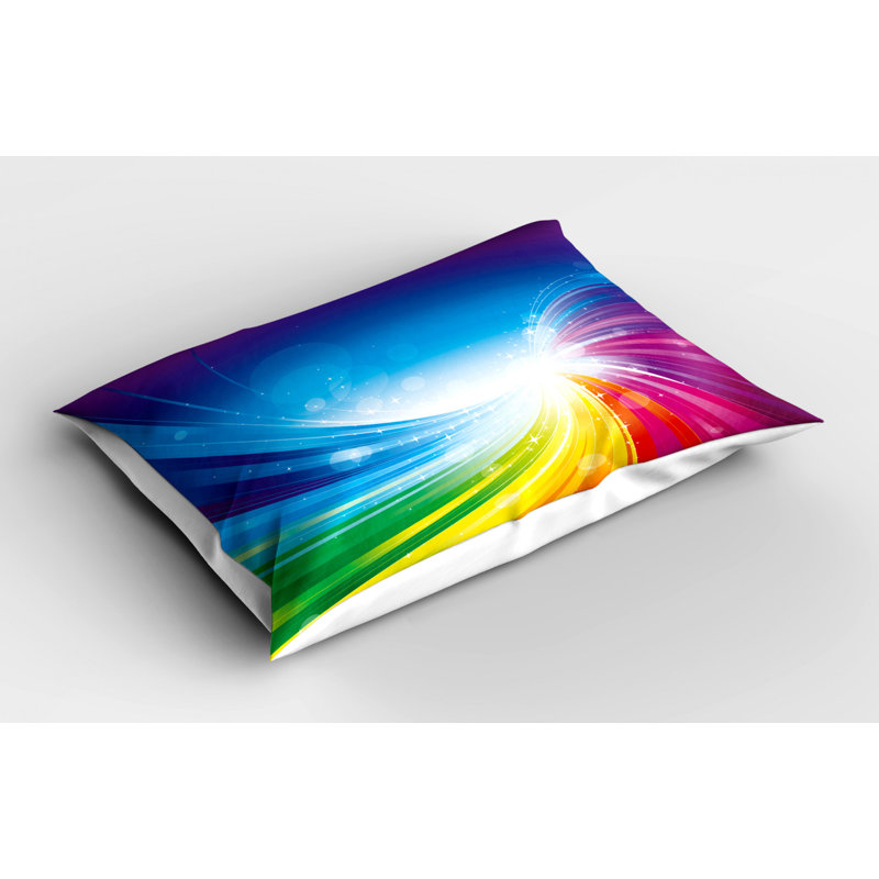 Blue/Orange/Green Polyester Microfiber Piece Sham, Twin