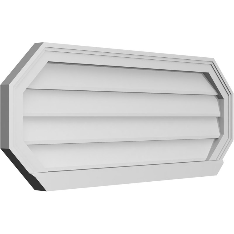 Évent horizontal gondole allongé en surface octogonal Signature, H 16 po x l 40 po x P 2 po
