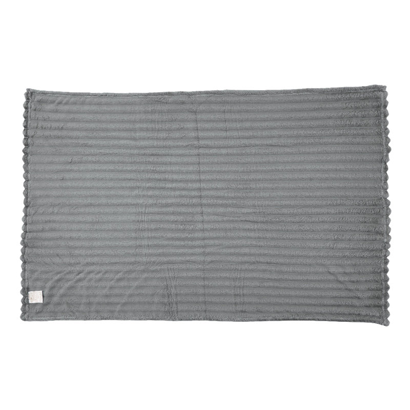 Machine Tufted Throw Blanket, 230cm x 200cm, Striped, Grey