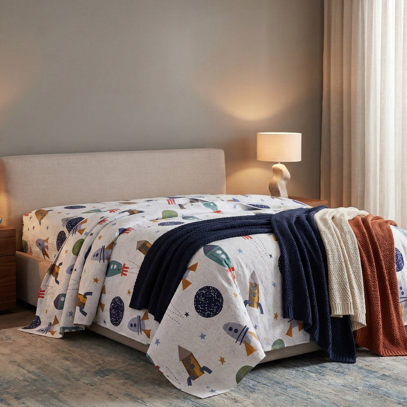 Couvre-lit Spacex Rocket Adventure 100% coton