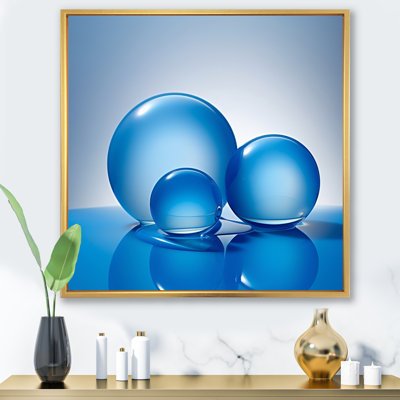 Serenity Sapphire Circular Spheres - Modern Geometric Canvas Wall Art