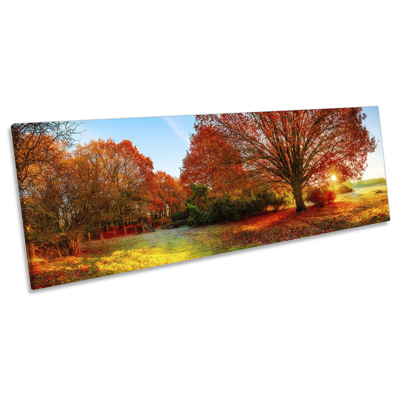 Autumn Tree Sunset Landscape - Wrapped Canvas Panoramic Print, 45.72cm H x 137.16cm W x 2cm D