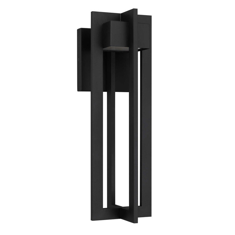 18 inch Black Integrated LED Outdoor Wall Sconce, 18" H x 6.75" W x 5.75" D