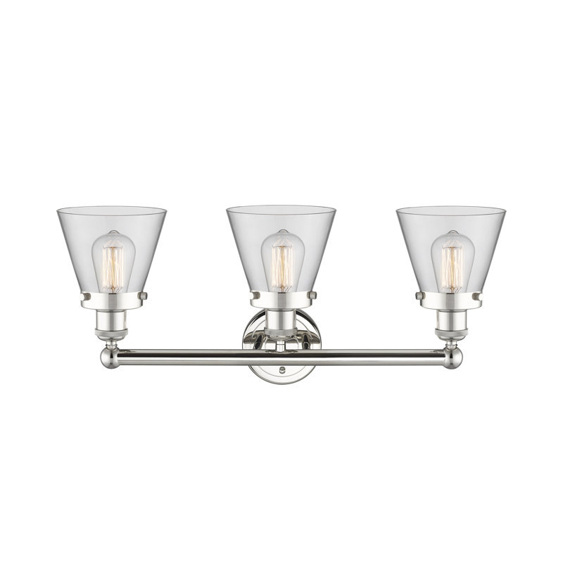 Éclairage de meuble-lavabo à 3 lumières à intensité variable Annamary, Transparent, Nickel poli