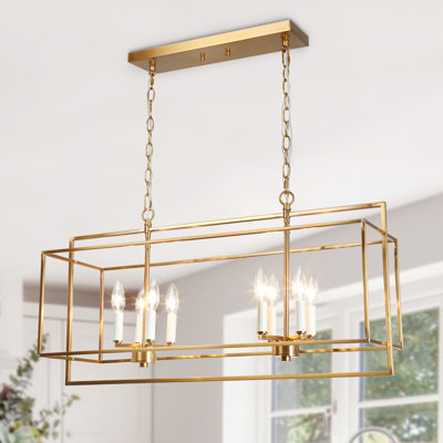 Luminaire suspendu plat en cuivre galvanisé à 8 lumières Kaymarie