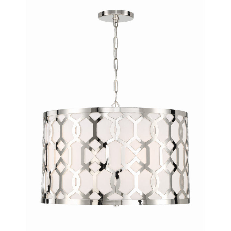 Jennings 5-Light Drum Pendant, Nickel, 24.25" 5-Light