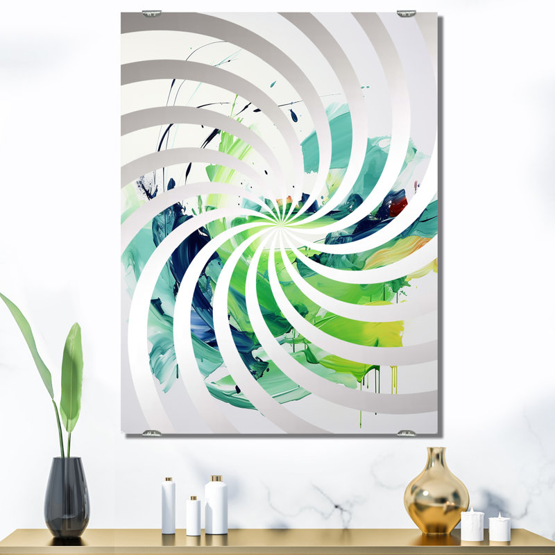 Kowar - Grand miroir mural à peinture abstraite MIR137887, 40 po x 30 po