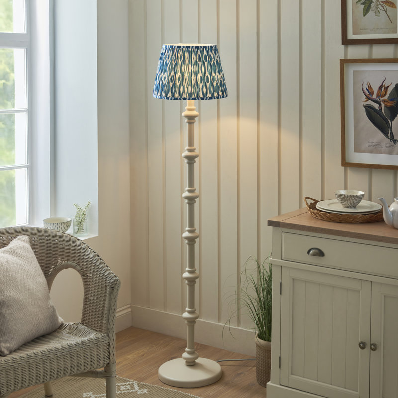 Carnaby 158cm Traditional Floor Lamp, Blue/White, White
