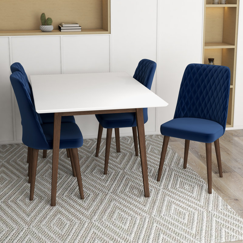 Ensemble de salle à manger en bois d'eucalyptus pour 4 personnes Kensaku
