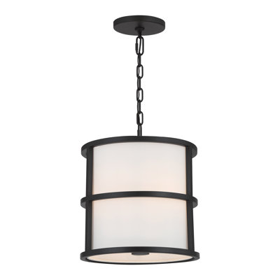 Brian Patrick Flynn For Crystorama Hulton 3 Light Matte Black Pendant