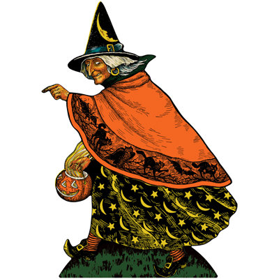 Sorcière rétro d'Halloween debout