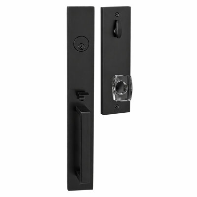 Bravura 973-927 Active Montgomery Handleset with Rectangular Glass Knob in Matte Black