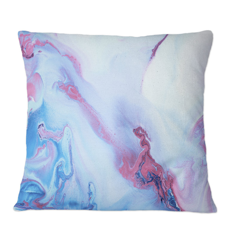 Coussin Blue And Pink Marble, 18 po x 18 po