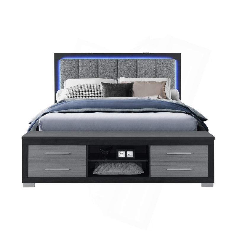 Messa Bed, Black/Grey, Full