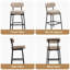 Tabouret de comptoir moderne à dossier courbé et rembourré-133445005-133445008