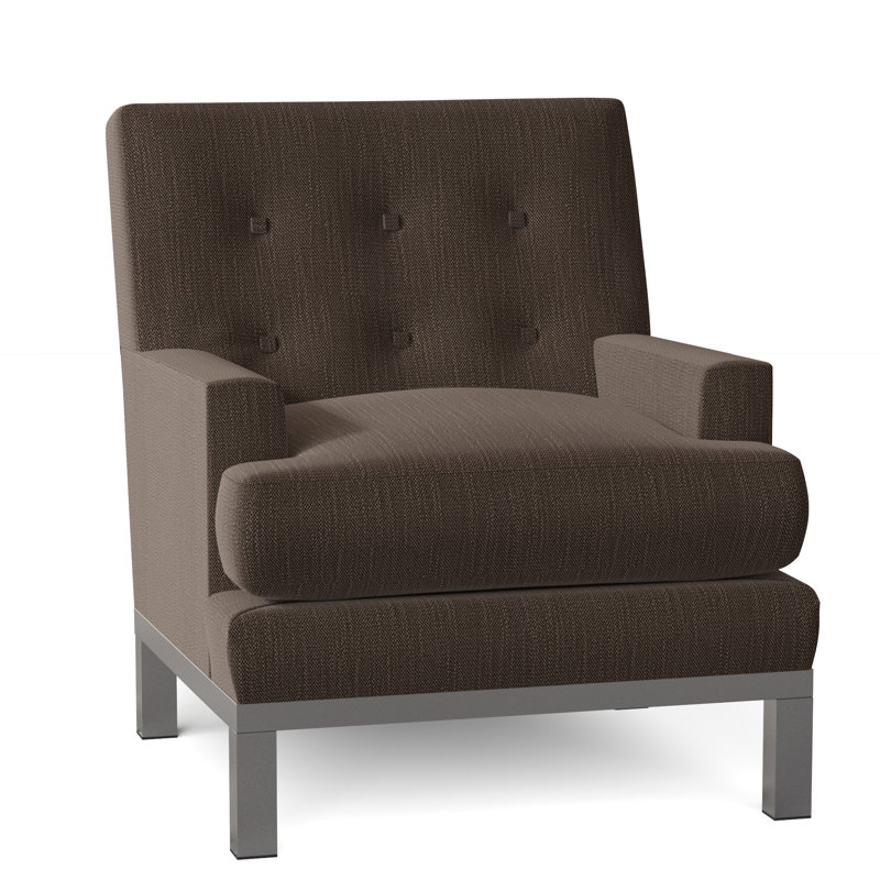 Fauteuil capitonné à coussins 34 po Downtown, Brun Isabelle