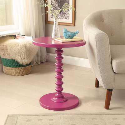 Table d'appoint ronde Acton, finition mauve