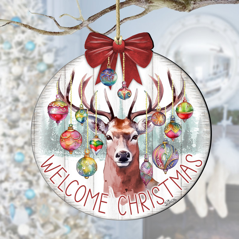Ornement en bois Welcome Christmas