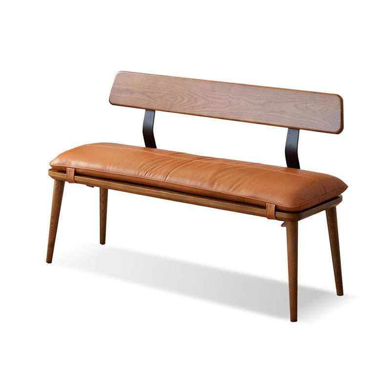 Banc rembourré brun