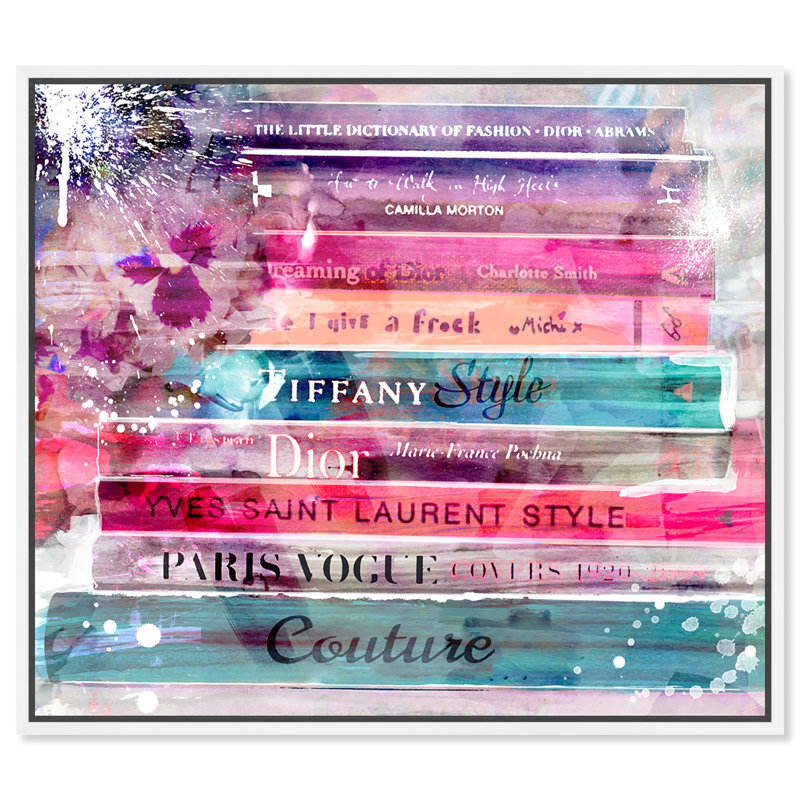 Livres Fashion Splash - peinture, H 24 po x l 30 po, Cadre blanc