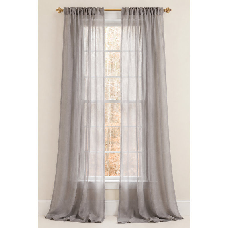 Morning Mist Sheer Curtain Single Panel, 52" W x 84" L