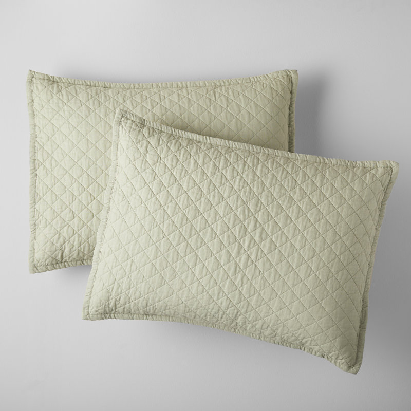 Jeffen Linen Blend Sham Set, King, Sage