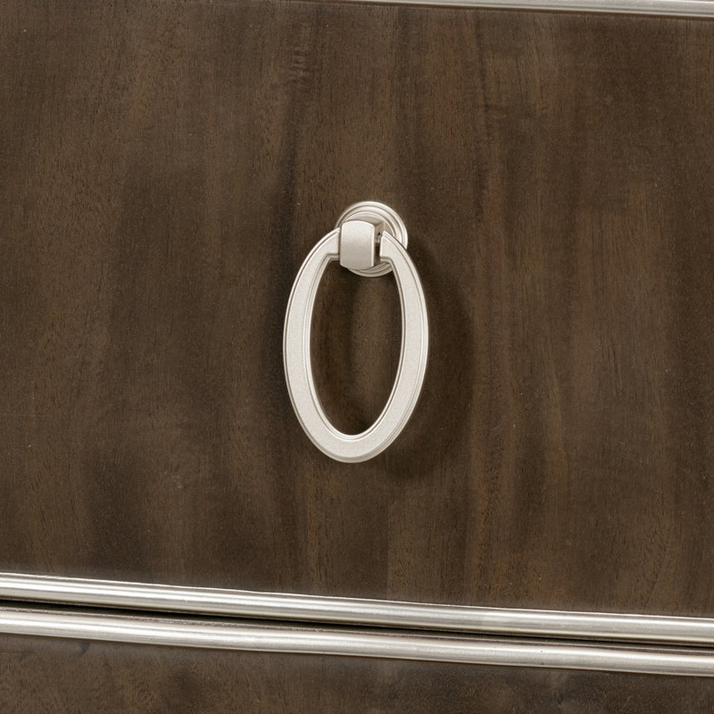 Villa Cherie Highboy Chest, Silver/Hazelnut