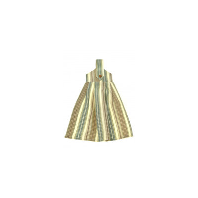 Cotton Stripe Waffle Tie Button Towel Kitchen Towel