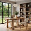 Bureau de direction 63 po en bois massif, grand bureau de ferme-1668767299
